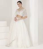 White Floral Hand Embroidered Lehenga Set