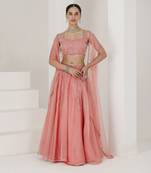 Dusty Pink Hand Embroidered Lehenga Set