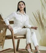 White multi coloured embroidered co-ord set