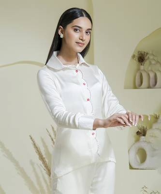 White multi coloured embroidered co-ord set 2