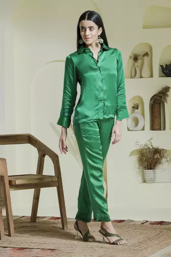 Emarld green embroidered co-ord set