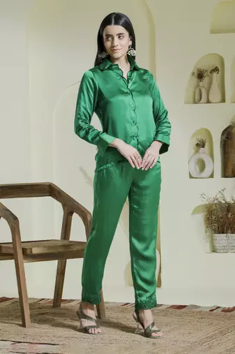 Emarld green embroidered co-ord set