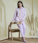 Lilac hand embroidered co-ord set