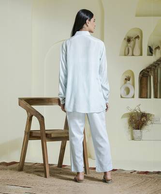 Powder blue hand embroidered co-ord set 5