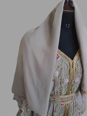 Grey Georgette Zari Work Kaftan 5