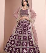 Purple Art Silk Designer Lehenga With Blouse