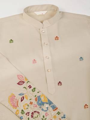 Ivery cotton thread & sequins embroidered work wedding ceremony festival marriage party wear straight kurta 10