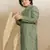 S printed green kurta with sequins for boys