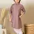 S printed purple kurta with sequins for boys