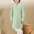 stylish chikankari embroidered green kurta for boys