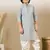 stylish chikankari embroidered grey kurta for boys