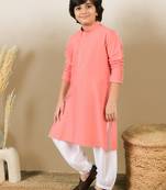 premium cotton pink kurta for boys