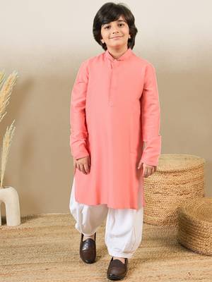 Premium cotton silk pink kurta set 2