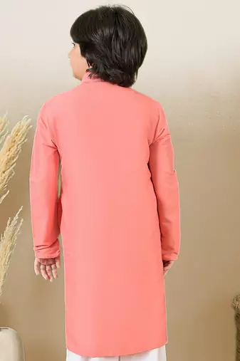 premium cotton pink kurta for boys