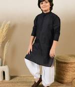 Stylish chikankari embroidered black kurta set
