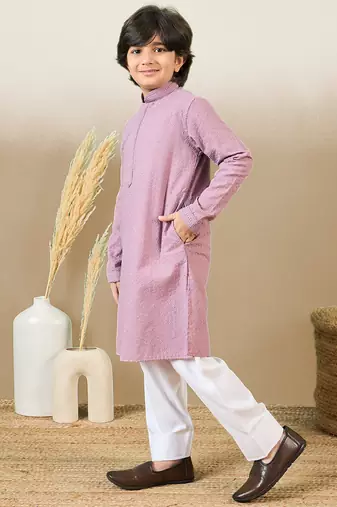 Stylish chikankari embroidered purple kurta set