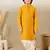 Boys designer chikankari & sequinned yellow kurta set