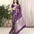 Purple color silk blend saree with blouse