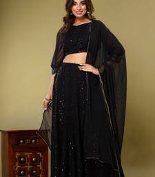 Embroidered lehenga with stitched blouse and dupatta