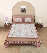 Rajasthani traditional jaipuri pure cotton king size double bedsheet with 2 pillow covers sets