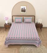 Rajasthani traditional jaipuri pure cotton king size double bedsheet with 2 pillow covers sets