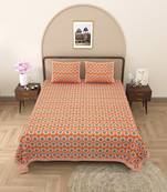 Rajasthani traditional jaipuri pure cotton king size double bedsheet with 2 pillow covers sets