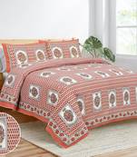 Rajasthani traditional jaipuri pure cotton king size double bedsheet with 2 pillow covers sets
