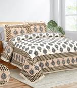 Rajasthani traditional jaipuri pure cotton king size double bedsheet with 2 pillow covers sets