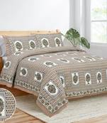 Rajasthani traditional jaipuri pure cotton king size double bedsheet with 2 pillow covers sets