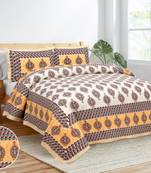 Rajasthani traditional jaipuri pure cotton king size double bedsheet with 2 pillow covers sets