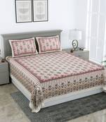 Rajasthani traditional jaipuri pure cotton king size double bedsheet with 2 pillow covers sets
