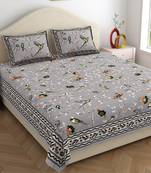 Rajasthani traditional jaipuri pure cotton king size double bedsheet with 2 pillow covers sets