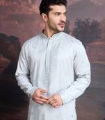 Men's stylish premium grey woven kurta