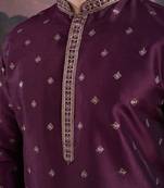 Men's stylish purple woven kurta