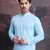 men's cotton chikankari stylish kurta in sky blue