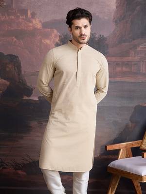 men's cotton chikankari stylish kurta  2