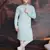 men's cotton chikankari stylish kurta in light green