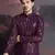 Men's stylish chikankari purple kurta with sequins accents