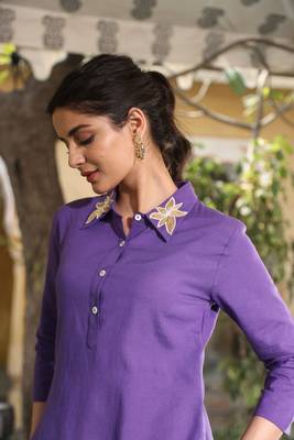 purple embroidery co-ord set 2