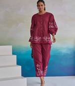 cherry embroidery co-ord set