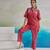 Tushki crimson embroidery cotton co-ord set