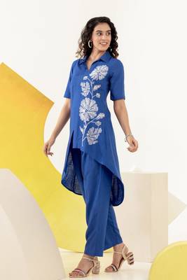 indigo elegant co-ord set 3