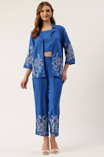 ocean embroidred co-ord set