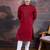 Men's stylish & premium maroon woven kurta set