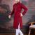 Men's stylish & premium maroon woven kurta set