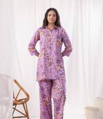 purple cotton co-ord set