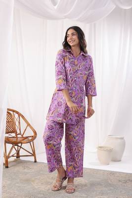 purple cotton co-ord set 3