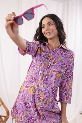 purple cotton co-ord set 5