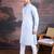 men's designer art silk sky blue kurta set with sequins accent