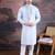 men's designer art silk sky blue kurta set with sequins accent